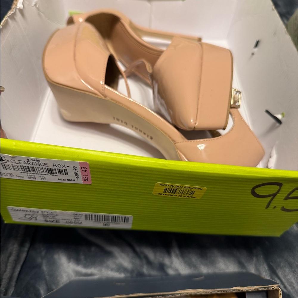 Gianni Bini Blush Wedge Sandals